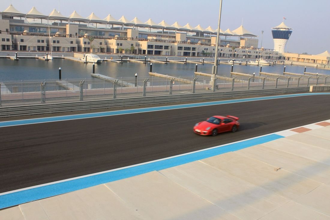 Yas Island in Abu Dhabi with its theme parks and waterfront