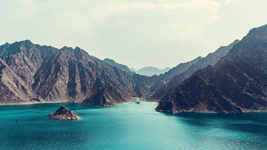 Hatta Dam among the Hajar Mountains