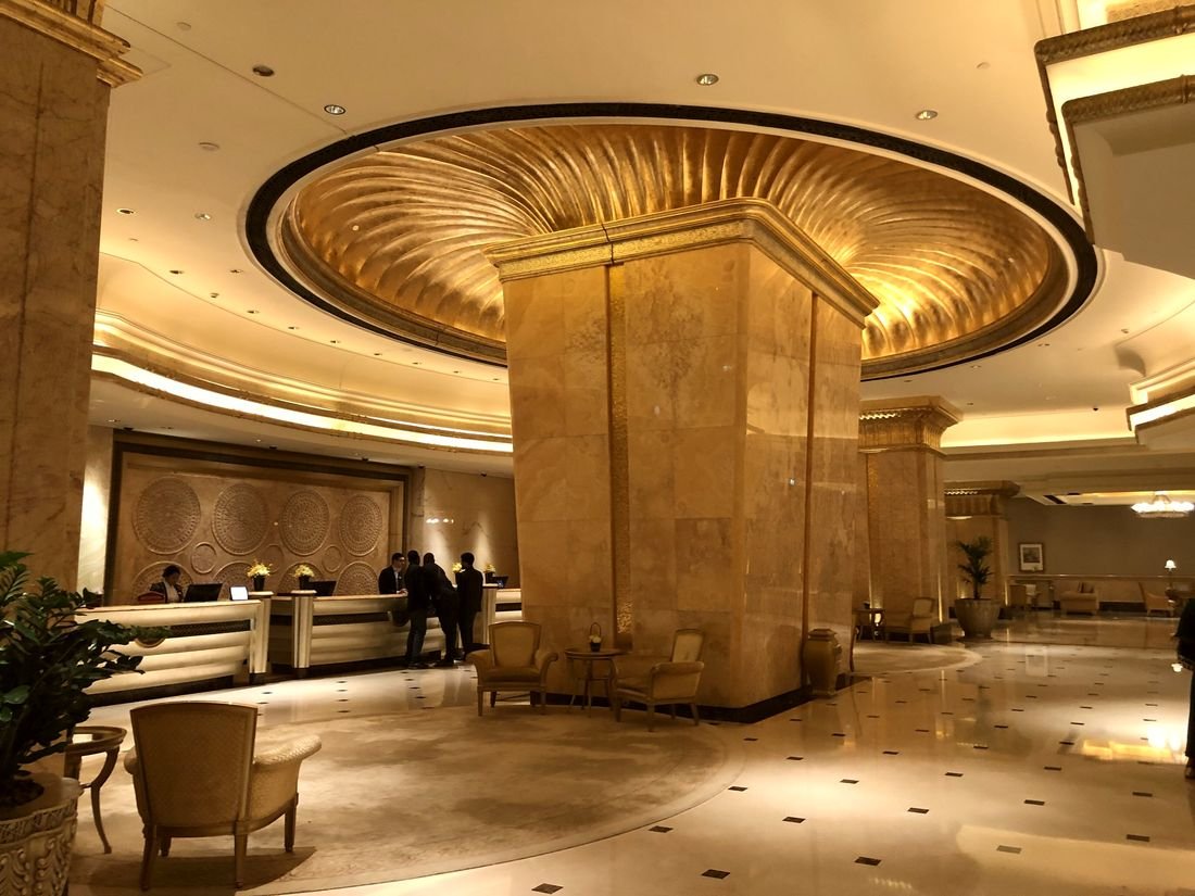 Gilded interior of Emirates Palace in Abu Dhabi
